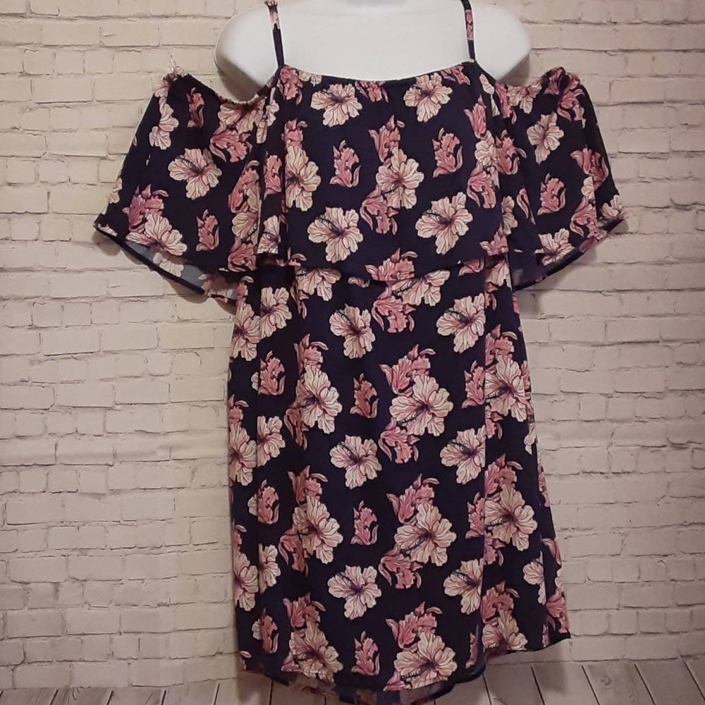 Grayson Threads - Floral Cold Shoulder Top - 2X